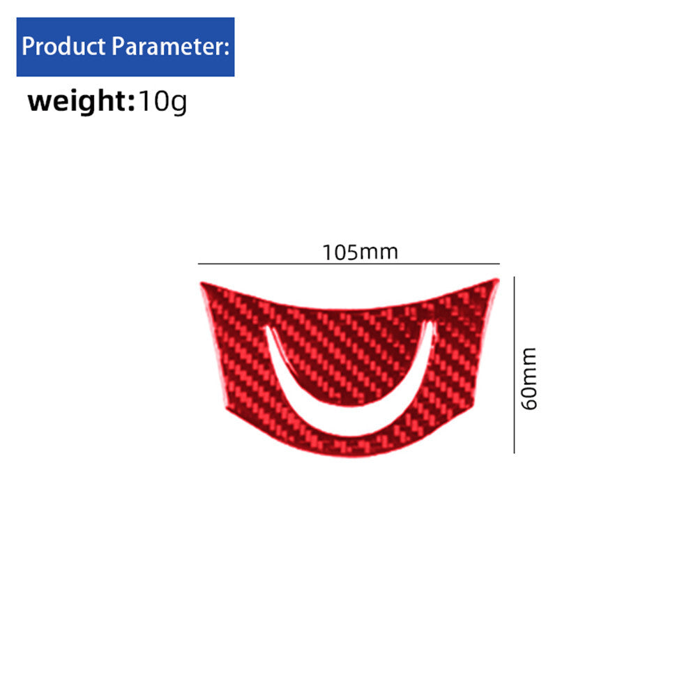 Red Carbon Fiber Inner Steering Wheel Chin Trim for Mini Cooper 2007-2010