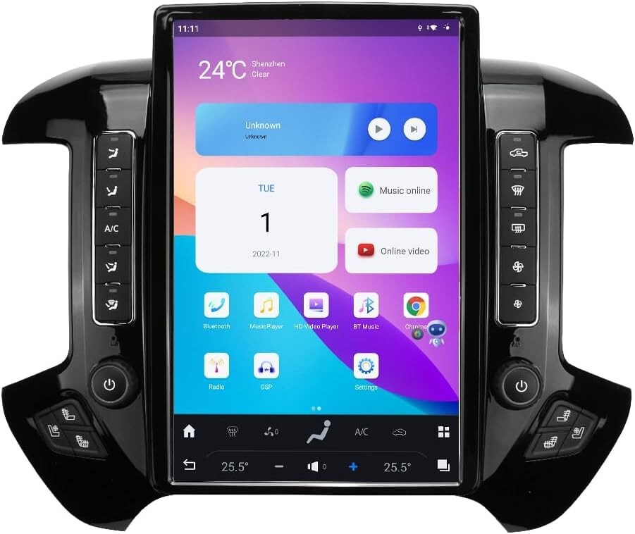 Android for Tesla for Smart Radio GPS SCREEN for Chevrolet Silverado for GMC for Sierra 2013-20