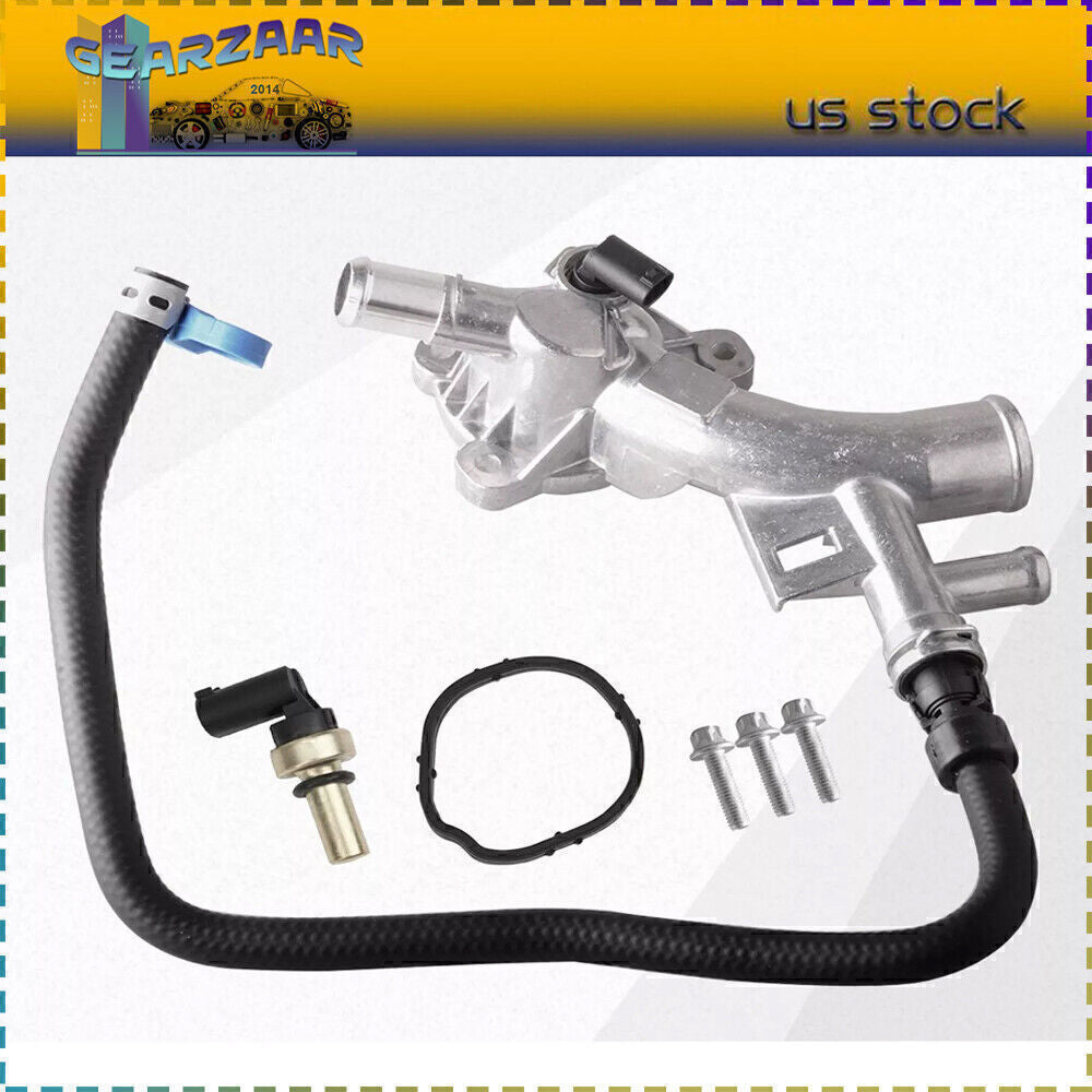 Engine Coolant Water Outlet w/Hose for 2012-2020 for Chevy Trax Sonic 2011-16 for Cruze