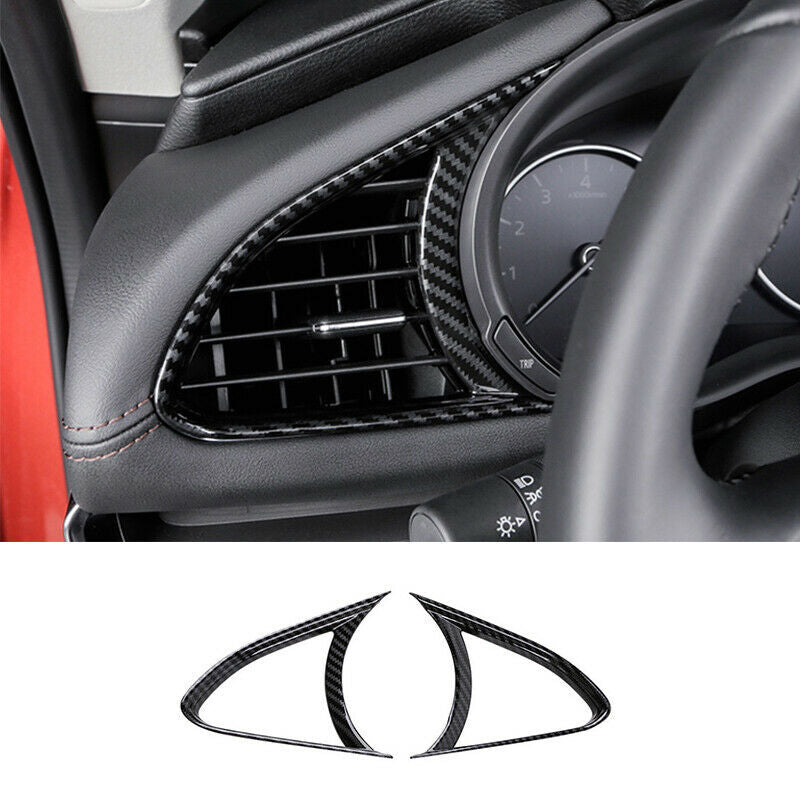 for Mazda 3 Axela 2019-2022 Carbon Fiber Side LR AC Air Outlet Vent Cover Trims