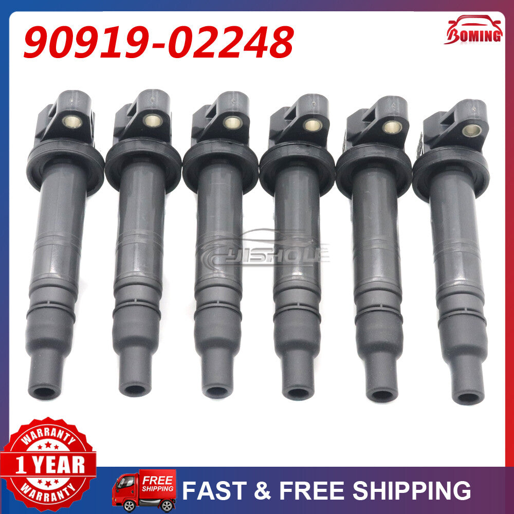 Package of 6 ignition coils for Toyota 4Runner, FJ Cruiser, Tundra, Tacoma 4.0L V6 - Brand New