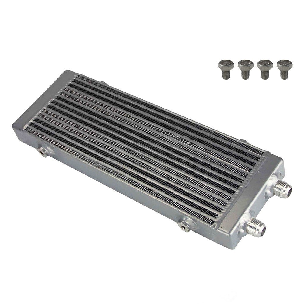 Universal Dual Pass Bar  Plate Oil Cooler Medium - Silver Core:14x5.5x1.58