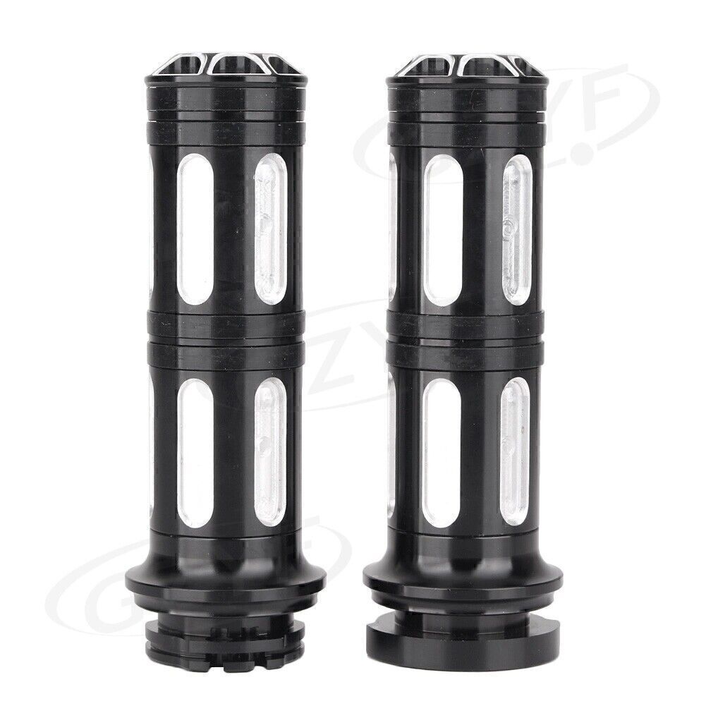 2x CNC 1 Handlebar Hand Grips for Harley Touring Road Street Glide 1996-2007