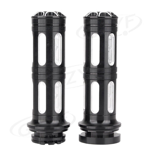2x CNC 1 Handlebar Hand Grips for Harley Touring Road Street Glide 1996-2007