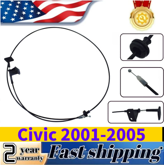 new capped release cable with black handle for Honda for Civic 2001-2005 1.7L 74130S5AA01