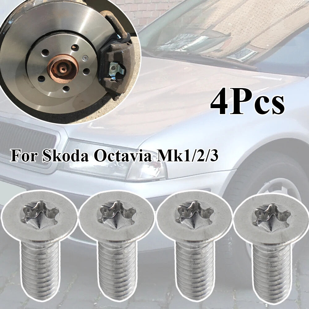 4Pcs for Skoda Octavia Mk1/2/3 Stainless Brake Disc Rotor Torx Screw Bolts 98-19
