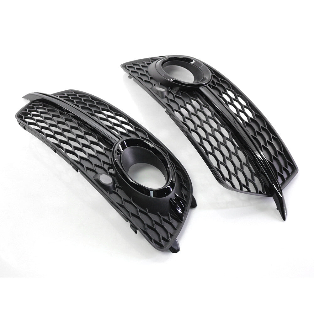 Pair Front Bumper Fog Light Grill Grille Cover for Audi Q5 2013-17 Black