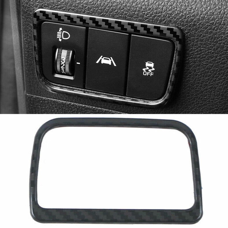 for Kia K5 2021-2023 carbon fiber steel Car Headlight Switch Button Cover Trim