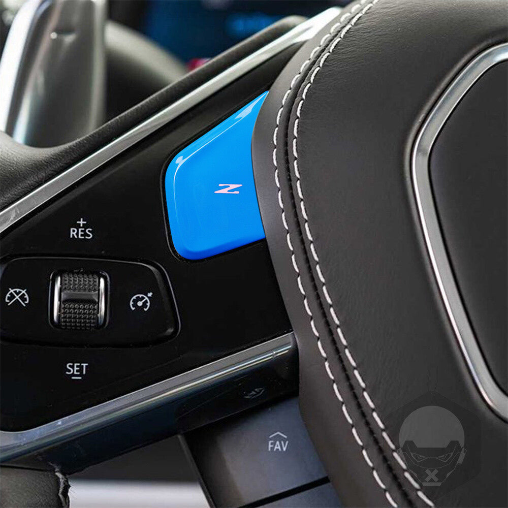 Blue ABS Replace Steering Wheel Z Button Cover for Chevrolet for Corvette C8 2020-23