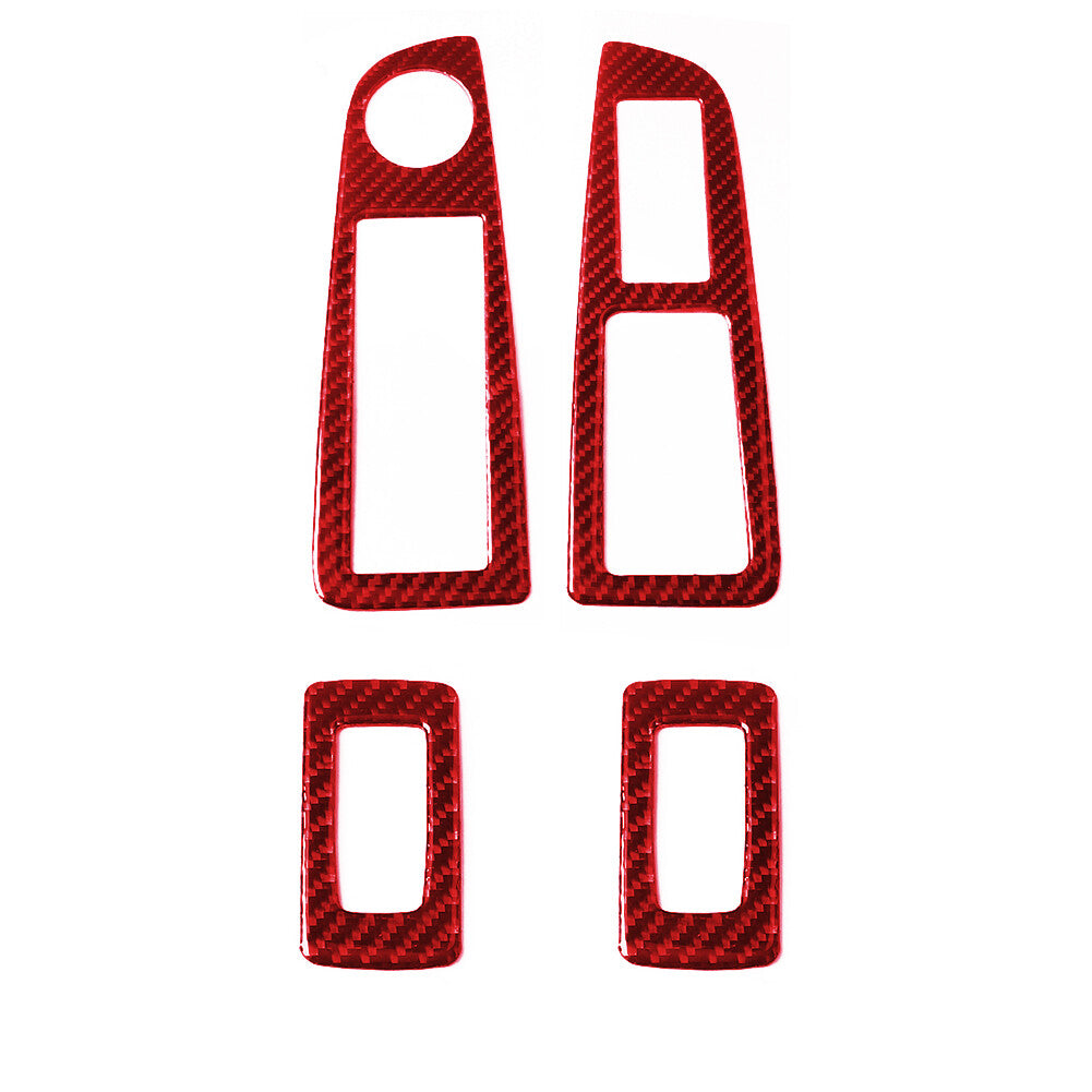 Red Carbon Fiber Window Lift Switch Panel Cover Trim for Chrysler 300 2005-2007