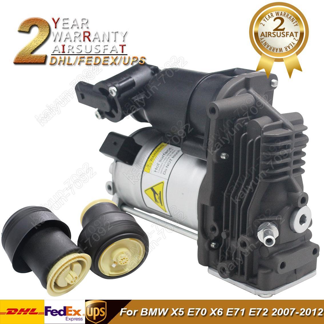 Air Suspension Compressor Pump + Air Springs for BMW E70 X5 E71 X6 37226775479