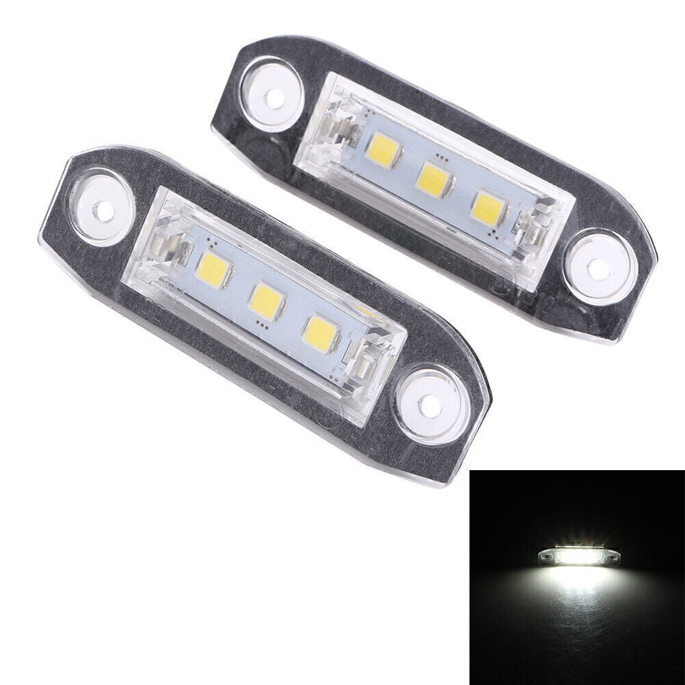 2 x White LED License Plate Light Fit for Volvo XC70 V50 C70 V70 XC60