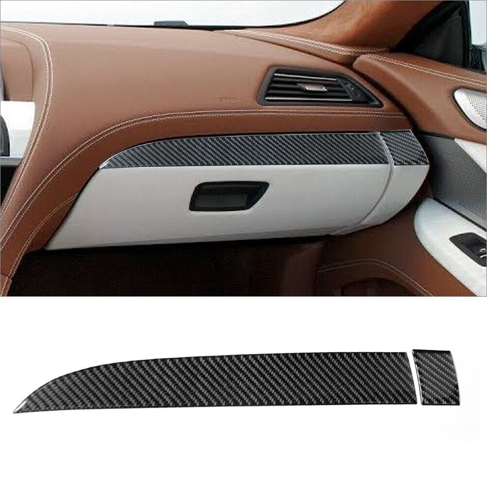 2Pcs Carbon Fiber for Co -pilot Strip Cover Trim for BMW 6 Series F12 F13 2011-2018