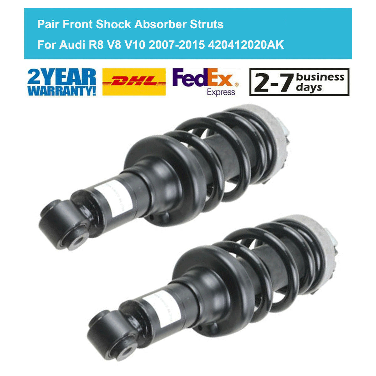 for Audi R8 V8 Spyder 2007-2015 2PCS Front Shock Struts Assembly w/Magnetic