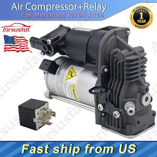 Air Suspension Compressor Pump + Relay Fit for Mercedes GL ML W164 X164 GL550 US
