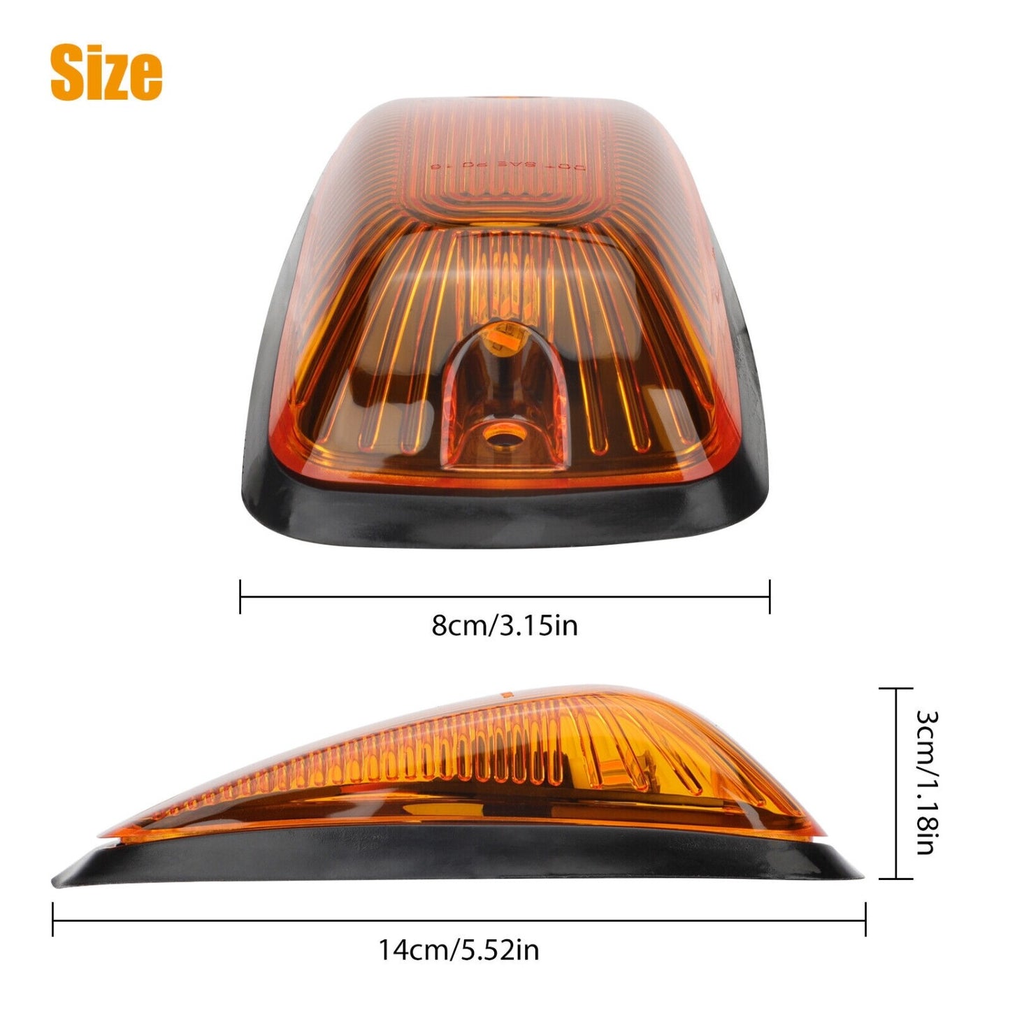 5Pcs Amber LED Cab Marker Roof Lights For 1988-2000 for Chevy / for GMC Pickup Trucks