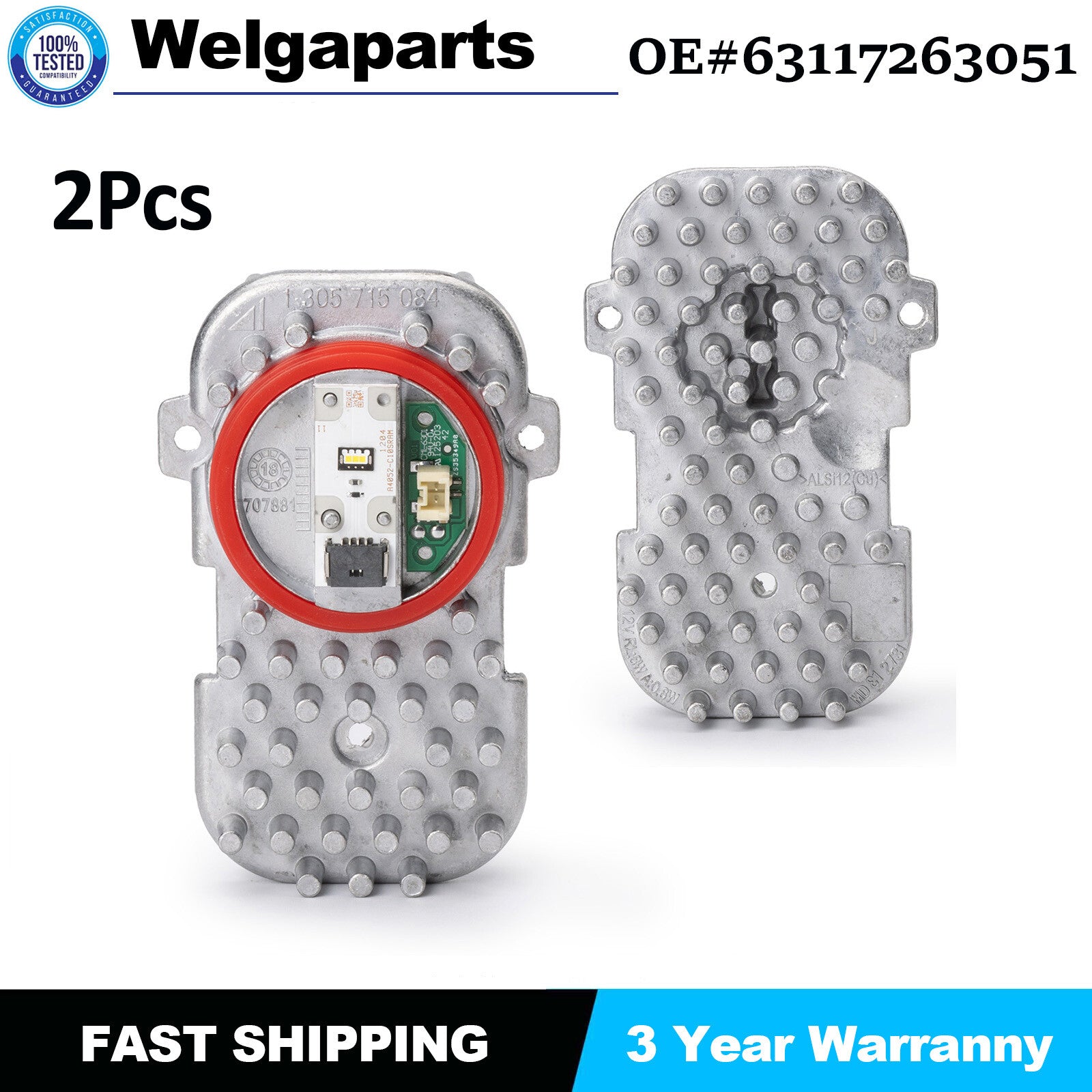 2x Daytime Running Light LED Module 1305715084 for BMW X5 X3 E92 E93 63117263051