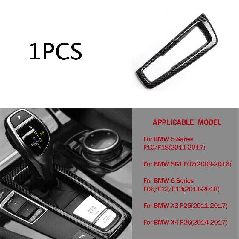 for BMW 5 Series F10 X3 X4 Carbon Fiber Gear Shifter Shift Interior Trim Cover