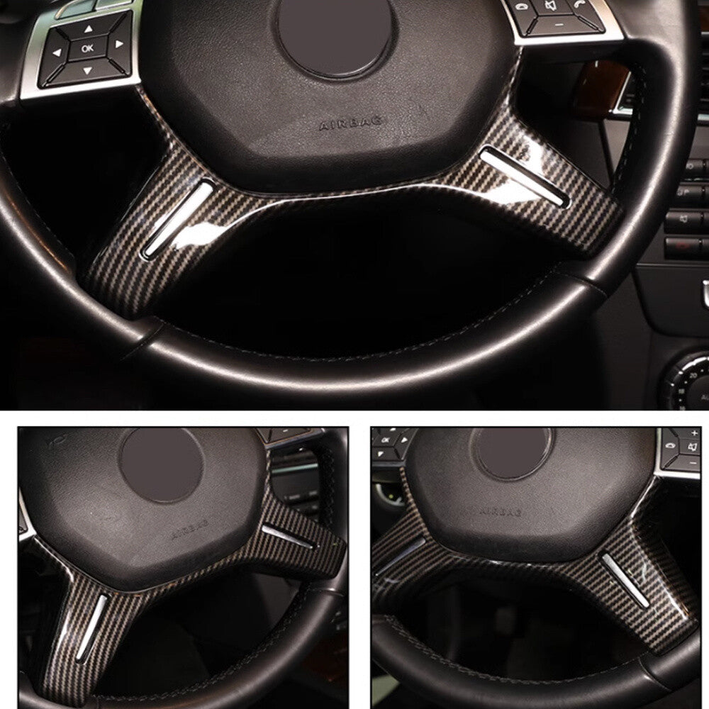 Carbon ABS Steering Wheel Cover for Benz C Class W204 11-13 E GL W212 14-15 G ML
