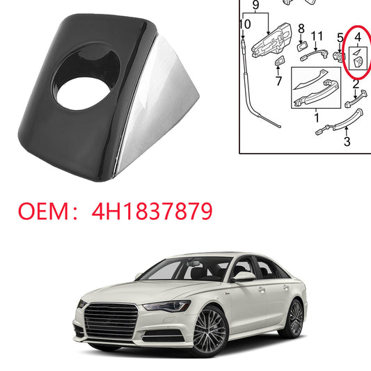 for Audi for A6 A7 for A8 RS6 RS7 Chrome front left door handle key hole cover 4H1837879