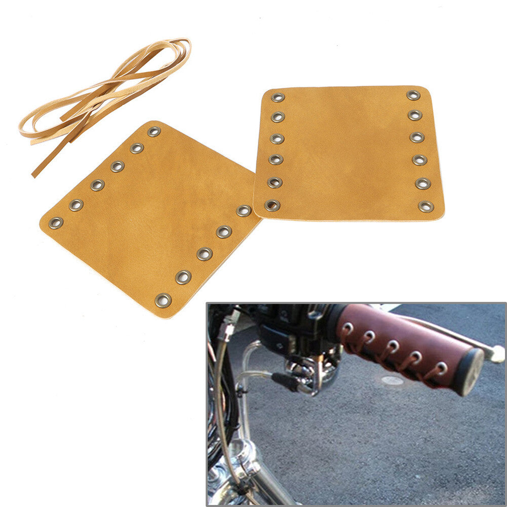 Fit for Harley Cafe Racer Leather Hand Grips Covers Retro Wraps Protector Motorcycle