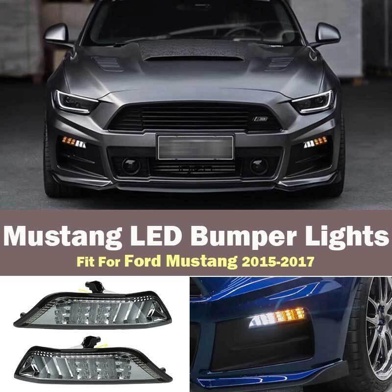 for Ford for Mustang 2015-17 LED Front Bumper Fog Light Driving Lights Streamer Lamp