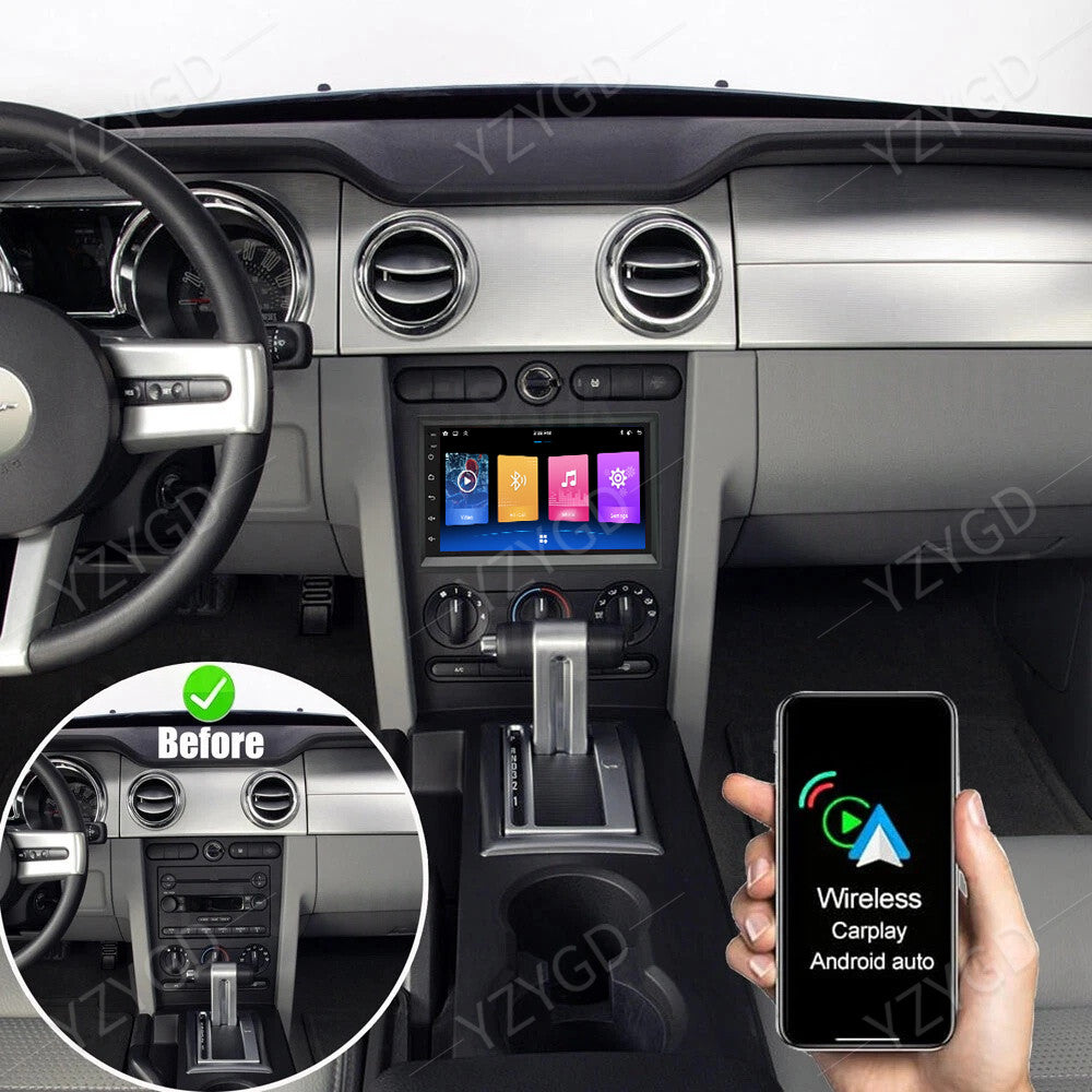 Carplay for Ford for Mustang 2005-2009 7 Android 14 Car Stereo Radio GPS Navi WIFI