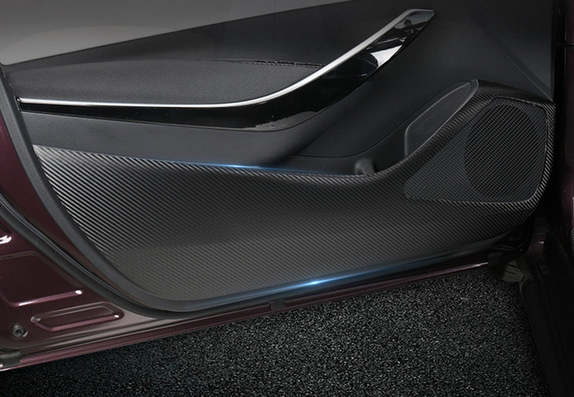 Carbon fiber door Anti Kick Pad Protect Cover trim for Toyota for Corolla 2019-2023