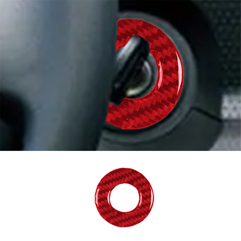 Red Engine Start Stop Button Trim Panel Carbon Fiber for Toyota FJ Curiser 07-21