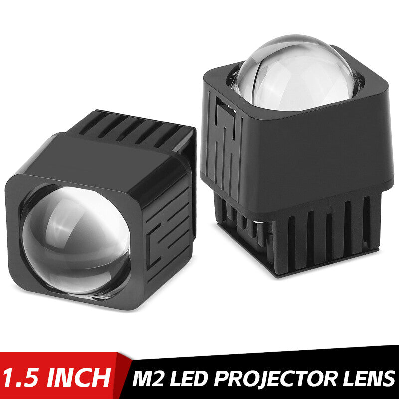 2x 1.5 Universal for Mini LED Projector Lens Headlight Retrofit 60W 6000K High Beam