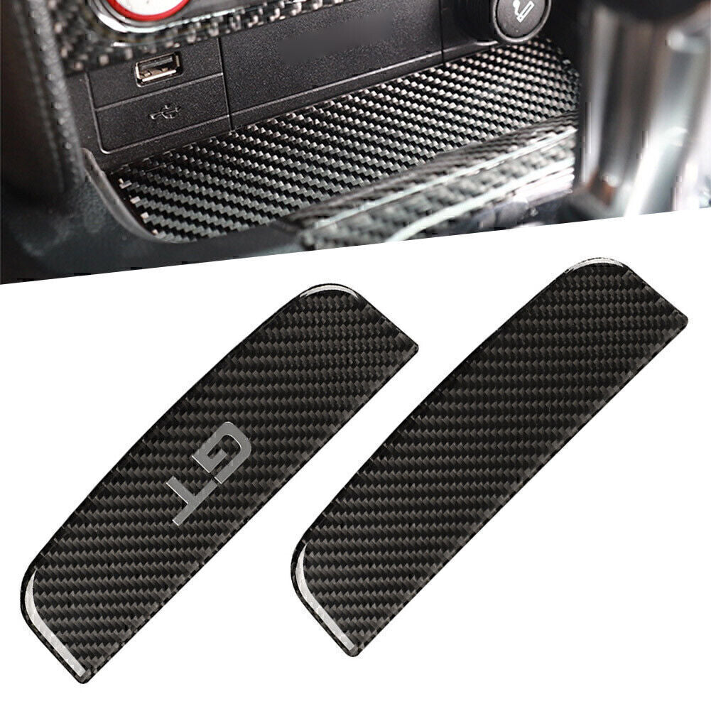 Carbon Fiber Interior Storage Box Trim Cover for Ford for Mustang 2015-2019 16 17 18