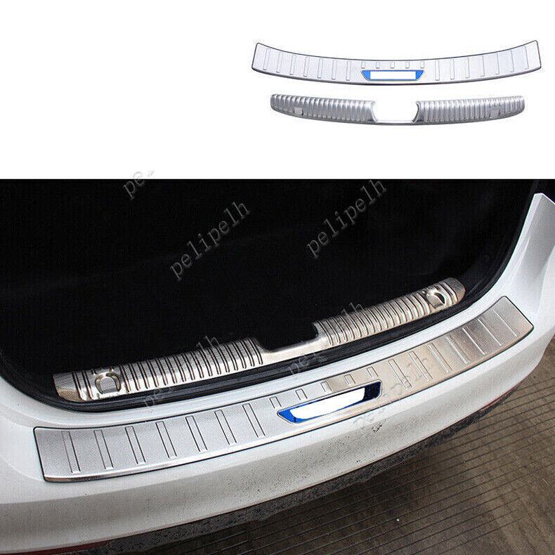 for Kia Forte K3 2014-18 Silver Steel Rear Bumper Protector Guard Sill Plate 2x
