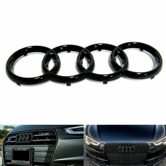 for Audi S5 Coupe Badge Ring Cover Front Grille Badge Decal Gloss Black 2020 - 2022