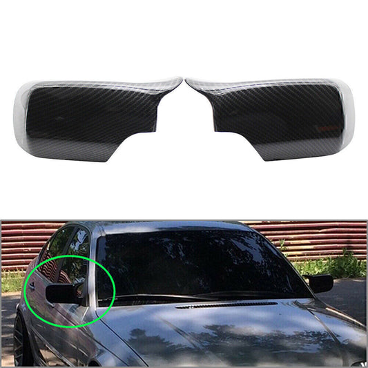 For 1998-2005 2004 2003 02 for BMW E46 2x Rear View Mirror Cover Trim Carbon Fiber
