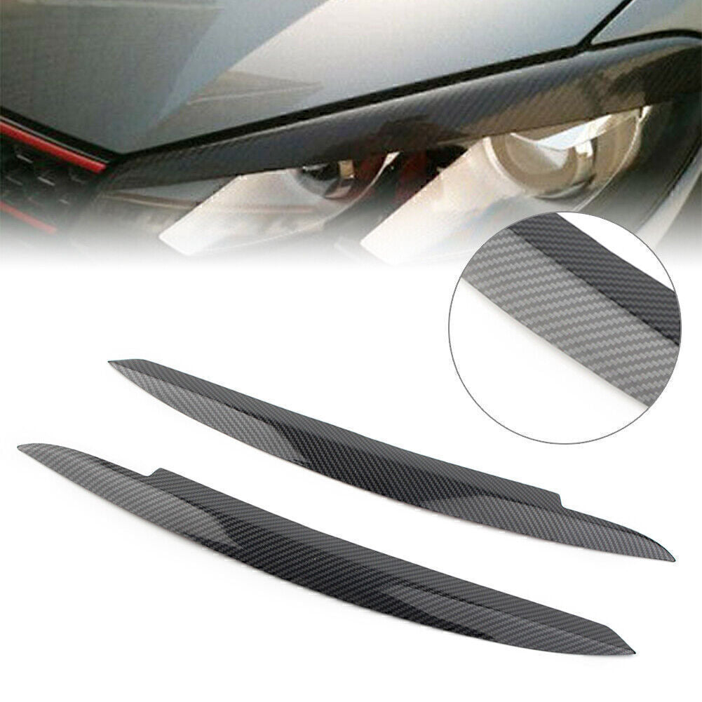 Carbon Fiber Headlight Cover Eyelid Eyebrow Lid Brow for VW for Golf VI MK6 2008-13