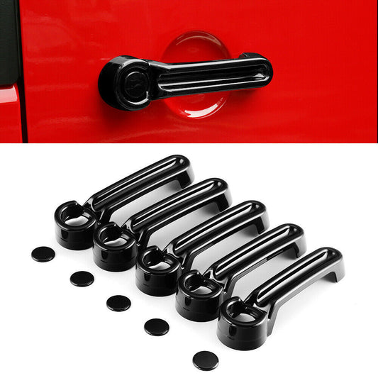 10P Black Exterior Door Handle Tailgate Cover Trim for JEEP for Wrangler JK 2007-18