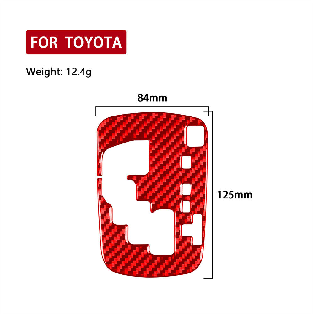 For T@yota Hilux Revo 2015-21 RHD Gear Shift Box Indicator Trim Red Carbon Fiber
