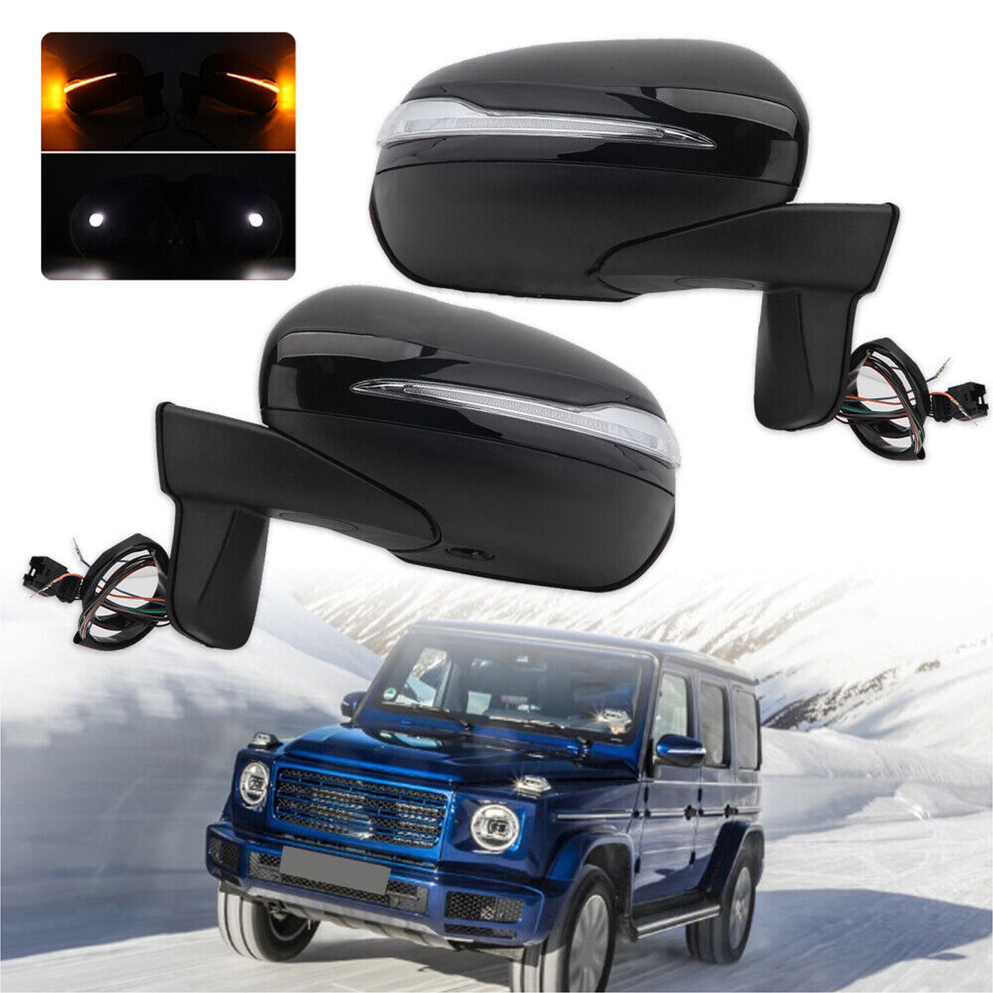 2X Car Side Door Mirrors for Mercedes-Benz G Class W464 Look G63 G500 1992-2012