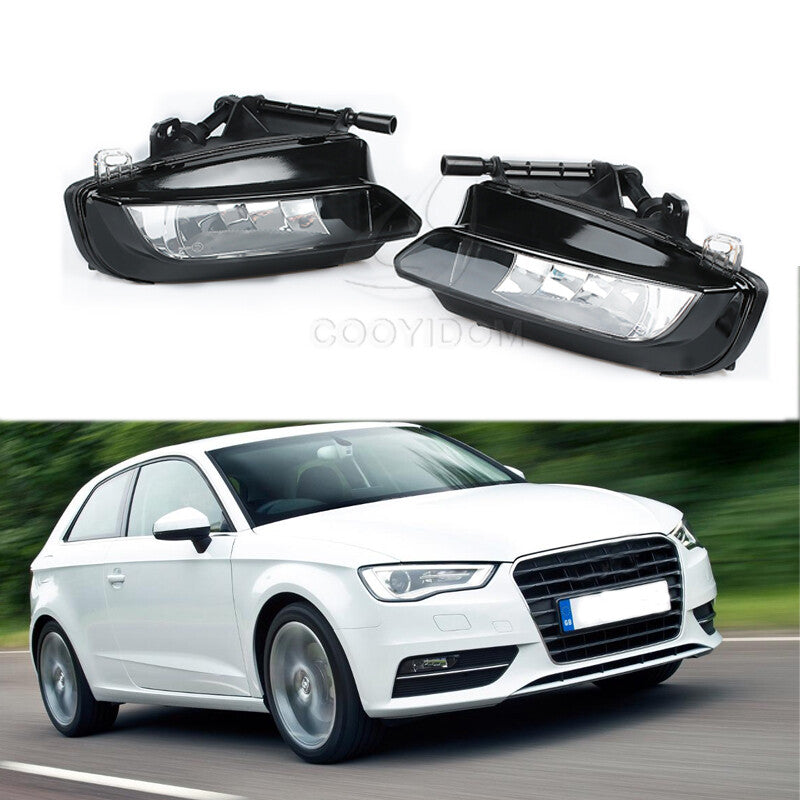 Pair Fog Lamp Front Bumper Lower Halogen for Audi A3 Sportback Hatchback 12-16