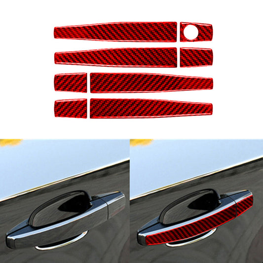 8Pcs Red Carbon Fiber Door's Handle Cover Trim for Chevrolet for Cruze 2009-2015