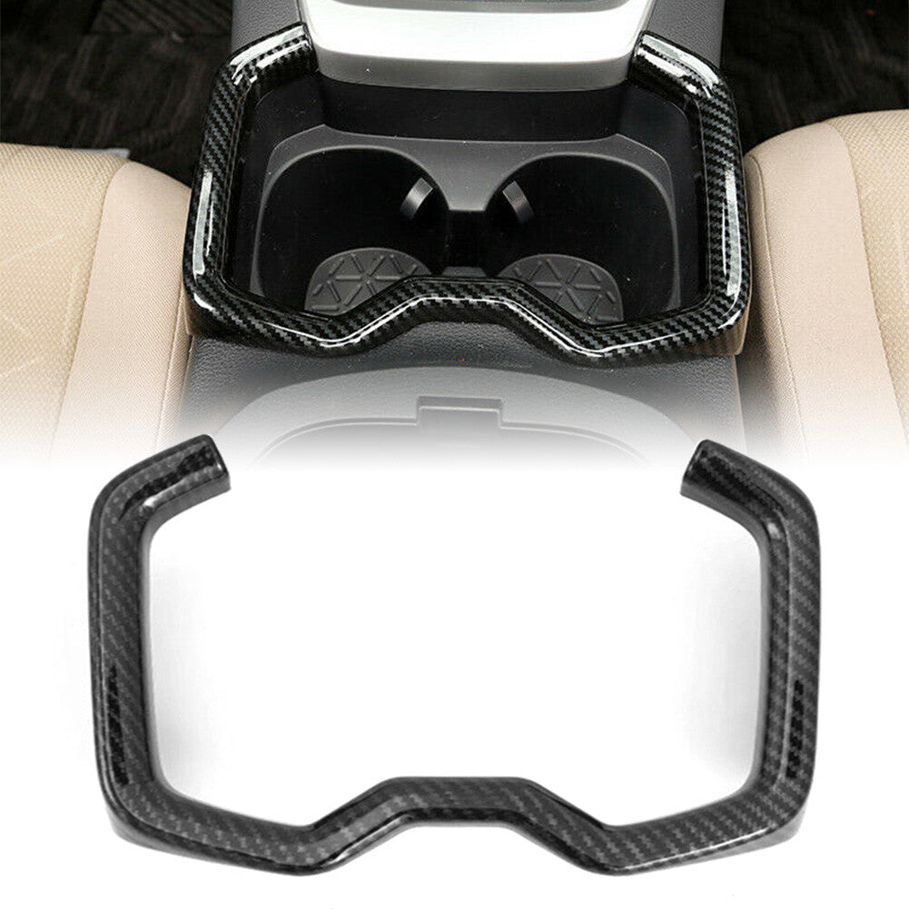 Carbon Fiber Inner Water Cup Holder Frame Cover Trim for Toyota RAV4 2019 2020
