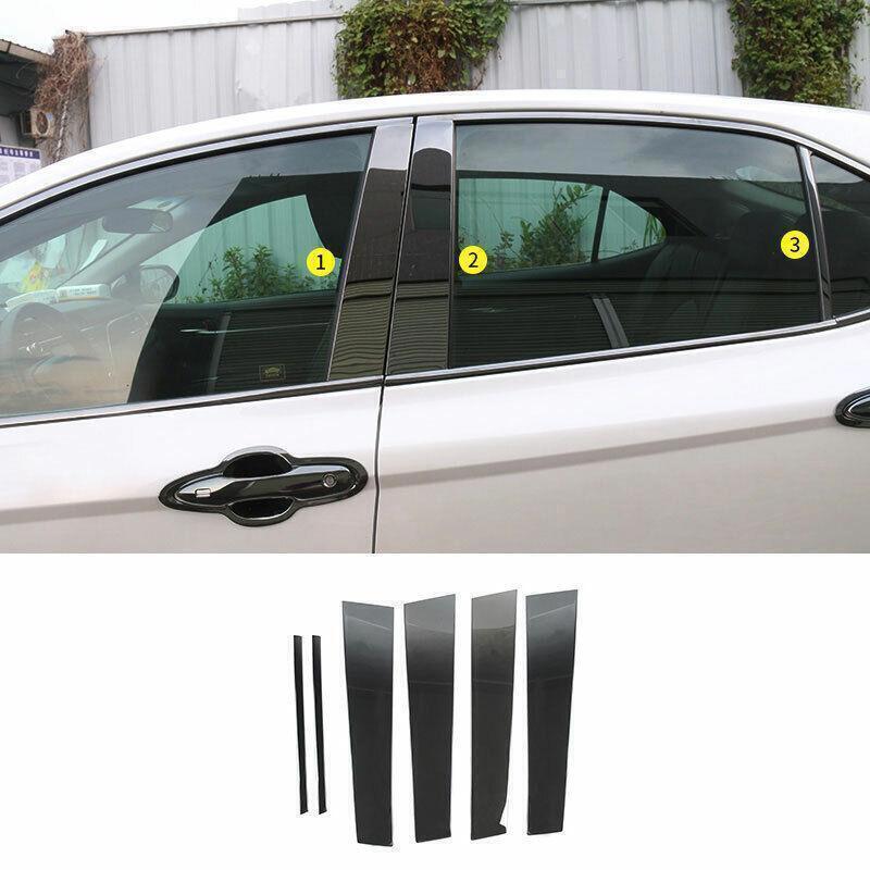 for Toyota for Camry 18-2023 Black Pillar Posts Door Moulding Trim Piano Cover 6PCS