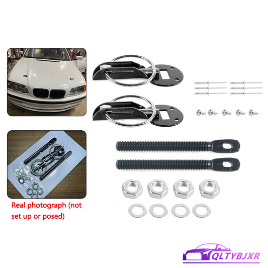Black Car Hood Pin Pins Lock Alloy Steel Mount Bonnet Latch Kit Racing Universal