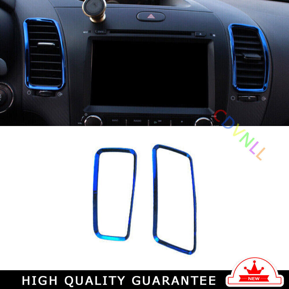 Middle Air Outlet Vent Cover Trim Car Fit for Kia K3 Forte 2014-18 Blue Titanium
