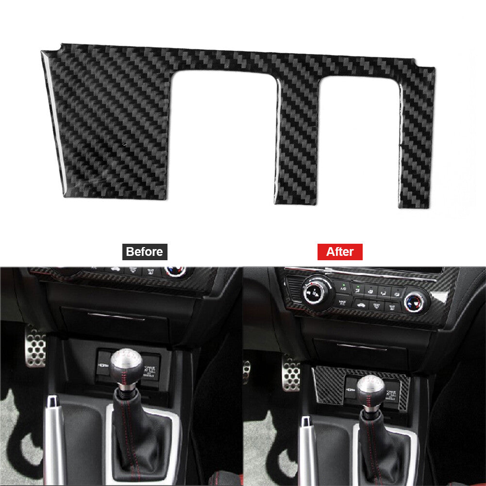 Carbon Fiber Power Outlet With HDMI Trim Cover for Honda for Civic Coupe 2013-2015