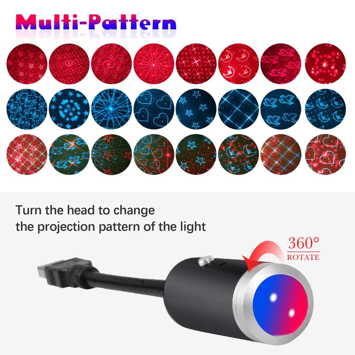 USB car roof indoor atmosphere starry sky LED projector star night lights de