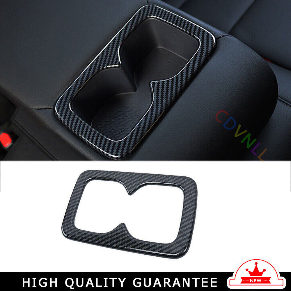 Rear Water Cup Holder Panel Trim for Nissan Sylphy Sentra 2020-2022 Carbon Fiber