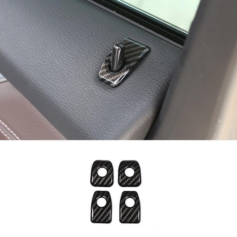 for BMW X5 X6 F15 2014-18 ABS Carbon Fiber Inner Door Bolt Lock Down Cover Trim
