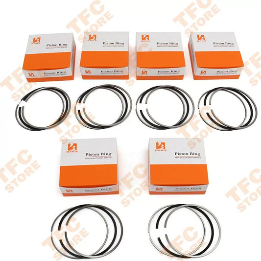 New 6 Sets Piston Rings Set for ISUZU 6BG1 6BG1-3G Engine Forklift 105mm3+2.5+4
