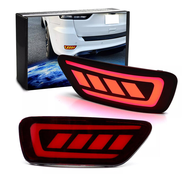 1Pair Red LED Rear Bumper Reflector Lights for Jeep WK2 Grand Cherokee